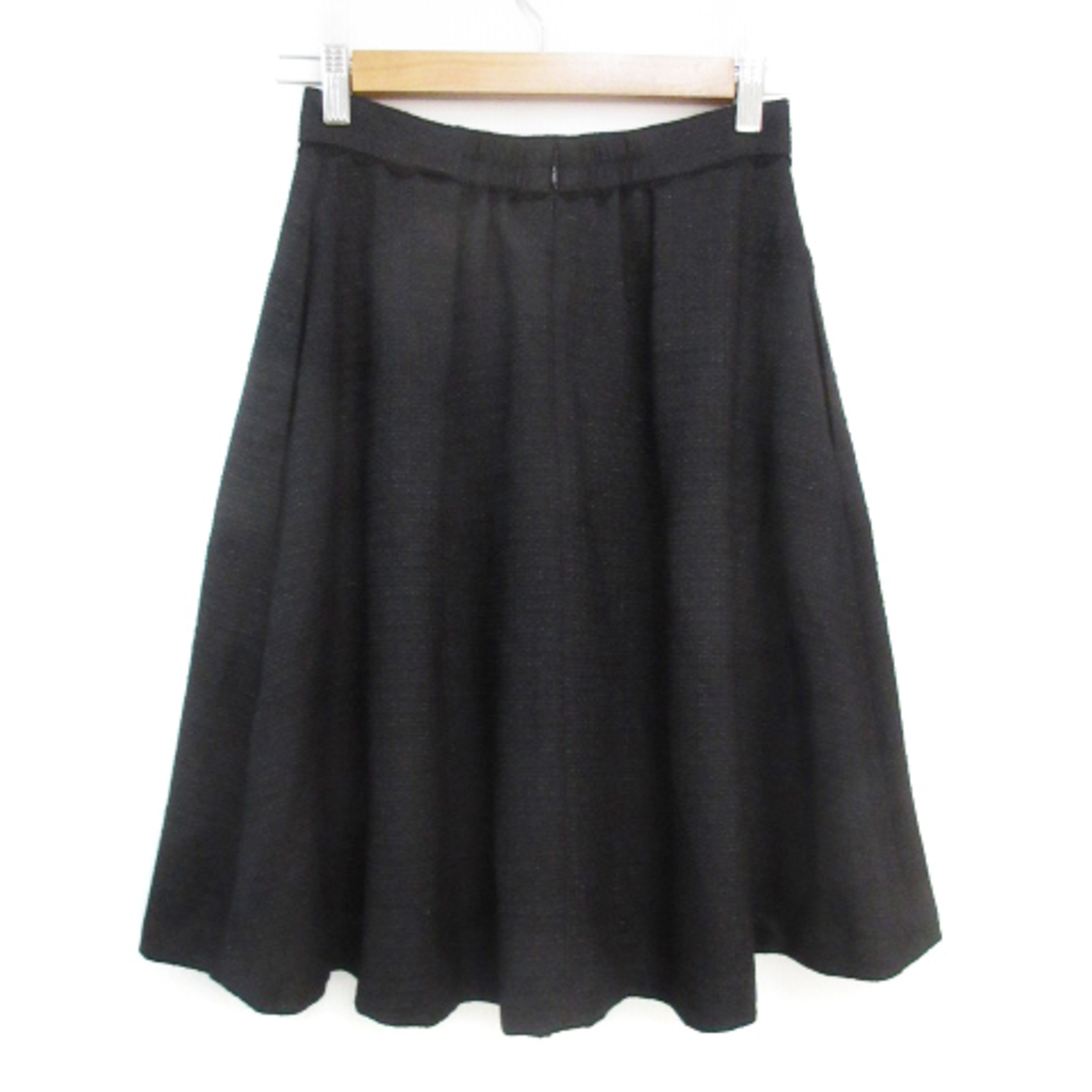 Feroux(フェルゥ)のフェルゥ フレアスカート ひざ丈 ラメ 刺繡 2 黒 ブラック /FF49 レディースのスカート(ひざ丈スカート)の商品写真