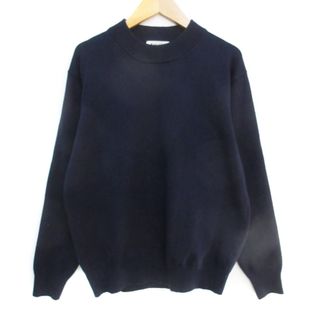 ザショップティーケー(THE SHOP TK)のザショップティーケー ニット セーター 長袖 クルーネック 無地 S 紺(ニット/セーター)