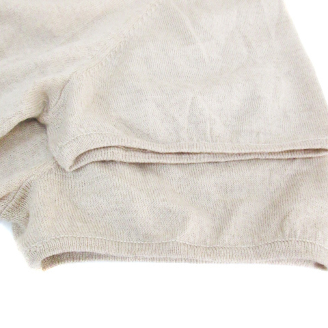 kumikyoku（組曲）(クミキョク)のクミキョク 組曲 ニット カットソー 半袖 衿付き ウール 総柄 7 ベージュ レディースのトップス(ニット/セーター)の商品写真