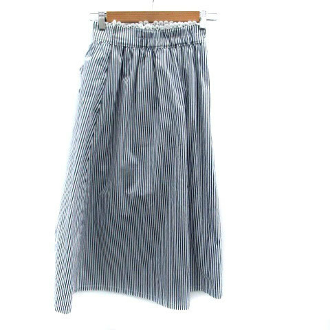 SNIDEL(スナイデル)のスナイデル フレアスカート ロング丈 インナーパンツ付き 0 オフホワイト 紺 レディースのスカート(ロングスカート)の商品写真
