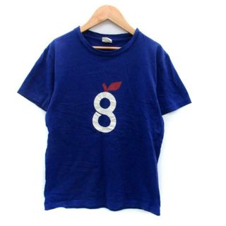 ユナイテッドアローズグリーンレーベルリラクシング(UNITED ARROWS green label relaxing)のグリーンレーベルリラクシング Tシャツ カットソー  半袖 プリント S 青(Tシャツ/カットソー(半袖/袖なし))