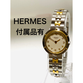 エルメス(Hermes)の美品！　HERMES エルメスクリッパー　電池新品　レディース腕時計(腕時計)