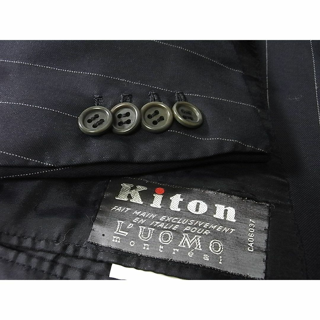 size50☆極美品☆キトン Kiton ３釦ジャケット ダークネイビー