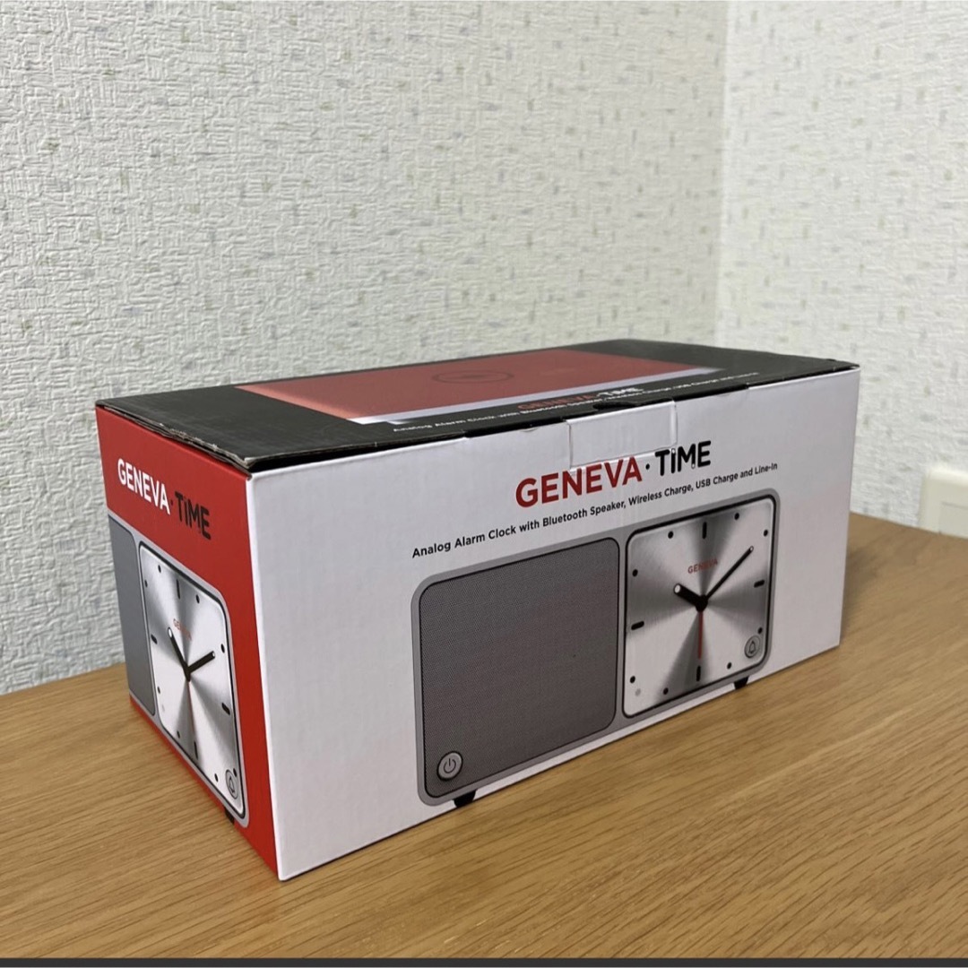 GENEVA - GENEVA TIME (ブラウン) ワイアレス充電機能付きクロック