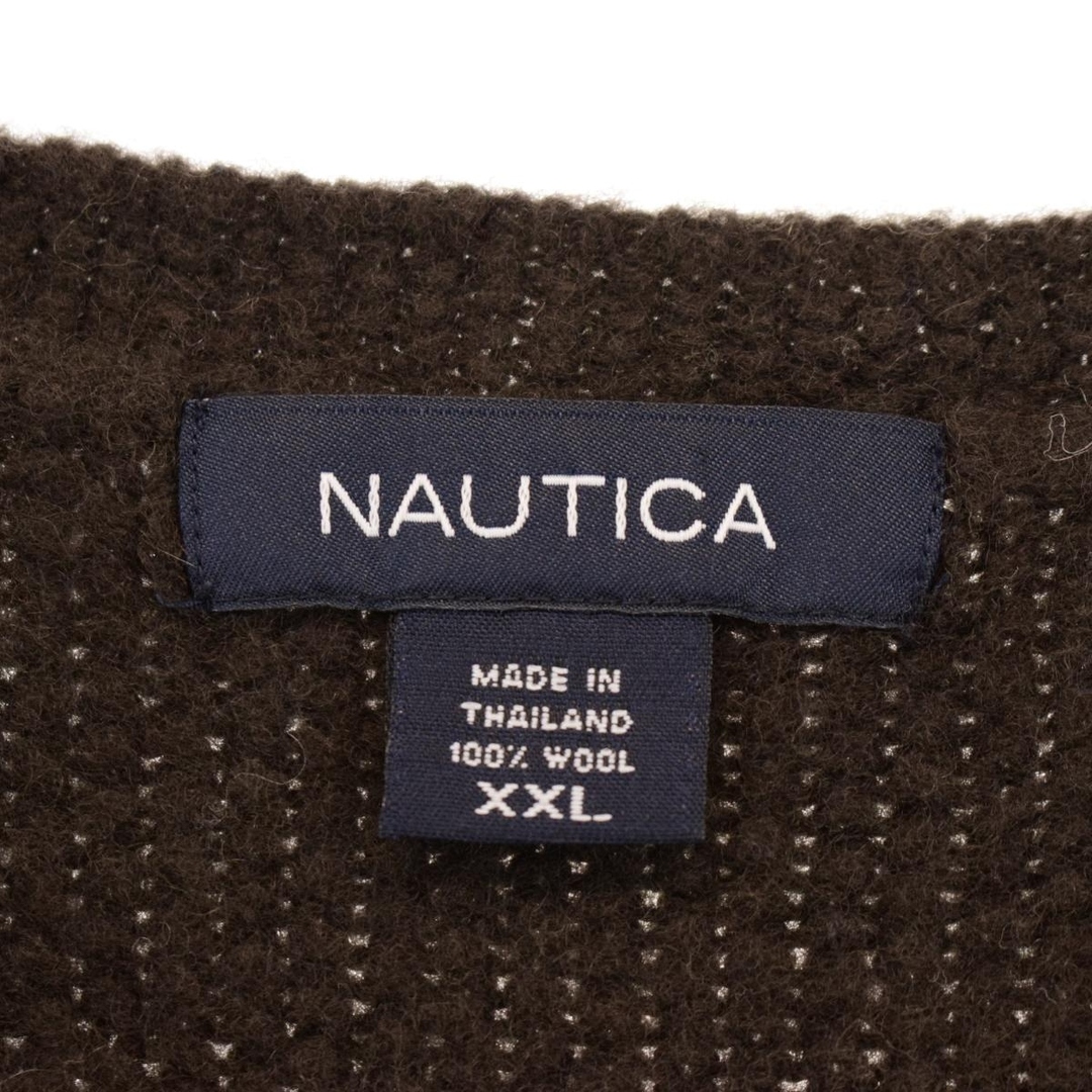 NAUTICA(ノーティカ)の古着 ノーティカ NAUTICA ボーダー柄 ウールニットセーター メンズXXL /eaa344157 メンズのトップス(ニット/セーター)の商品写真