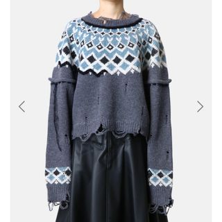 ルシェルブルー(LE CIEL BLEU)のIRENE 23aw 未使用品　Fair Isle Cropped Knit(ニット/セーター)