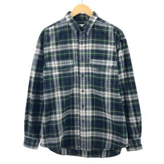 エディーバウアー(Eddie Bauer)の古着 エディーバウアー Eddie Bauer タータンチェック 長袖 ヘビーネルチェックシャツ メンズL /eaa385078(シャツ)