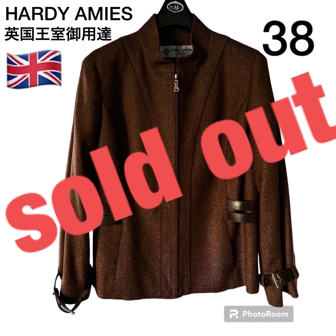 HARDY AMIES(ハーディエイミス)のハーディエイミス　ライダースジャケット　茶　アウター　スタンドカラー レディースのジャケット/アウター(その他)の商品写真