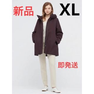 ユニクロ(UNIQLO)の新品　ユニクロ　ハイブリッドダウンショートコート　XLサイズ　19ワイン(ダウンコート)