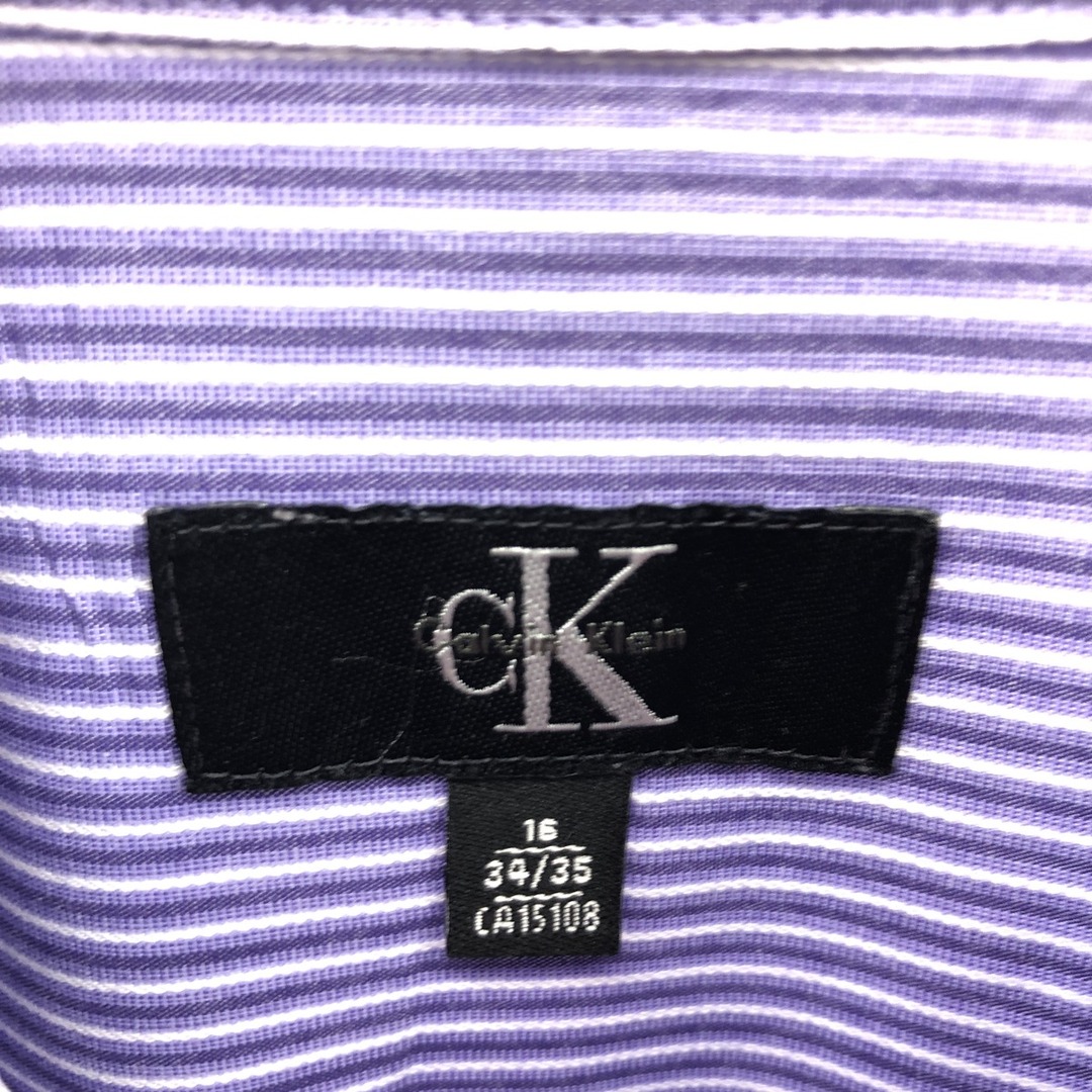 カルバンクライン Calvin klein 長袖 コットンストライプシャツ メンズL /eaa385047