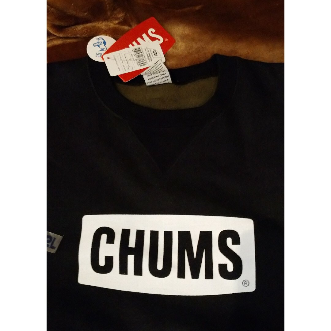 CHUMS(チャムス)の新品　CHUMS　プルオーバー　ブラック　サイズXL メンズのトップス(スウェット)の商品写真