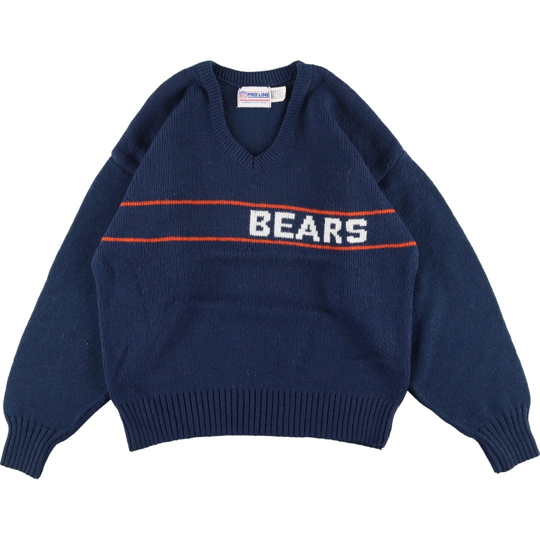 90年代 NFL CHICAGO BEARS シカゴベアーズ 総柄 ウールニットセーター USA製 メンズL ヴィンテージ /eaa355924eaa355924取扱店