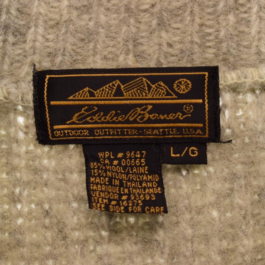 Eddie Bauer(エディーバウアー)の古着 90年代 エディーバウアー Eddie Bauer ショールカラー ウールニットセーター レディースXL ヴィンテージ /eaa365309 レディースのトップス(ニット/セーター)の商品写真