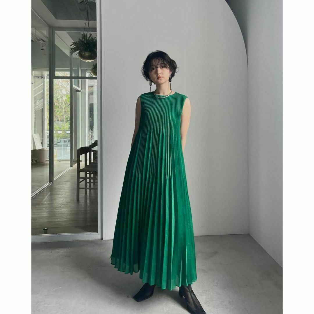 M 完売色 新品 SPUN ORGANDY PLEATS DRESS AMERI