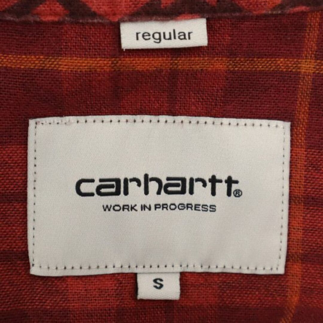 カーハート 総柄 長袖 シャツ S レッド系 Carhartt レギュラーカラー メンズ  【231023】 6