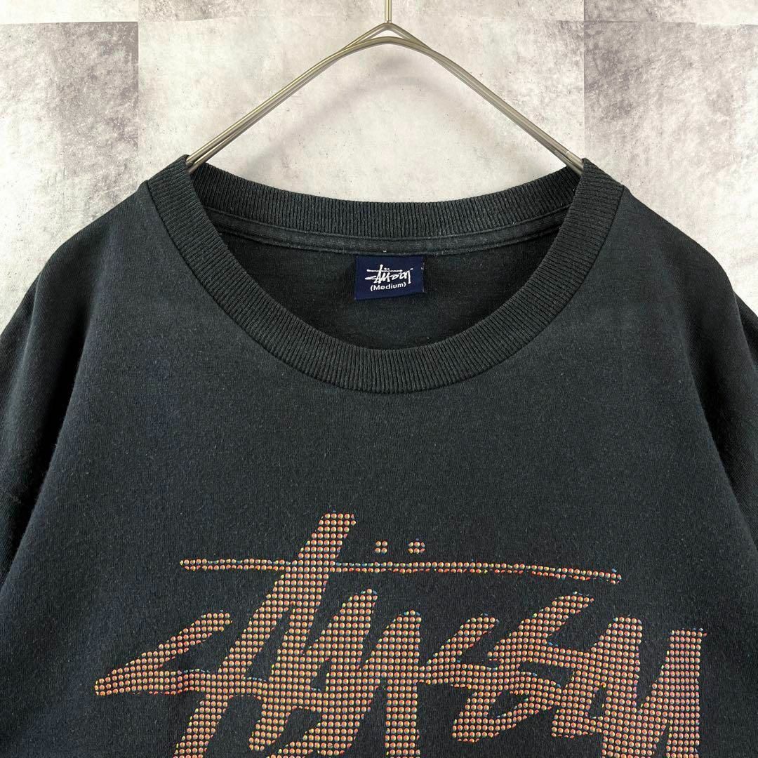 90s オールドステューシー 紺タグ ロンT センターロゴ スカルプリント M 【USA製】紺タグ 90s stussy ロンT L