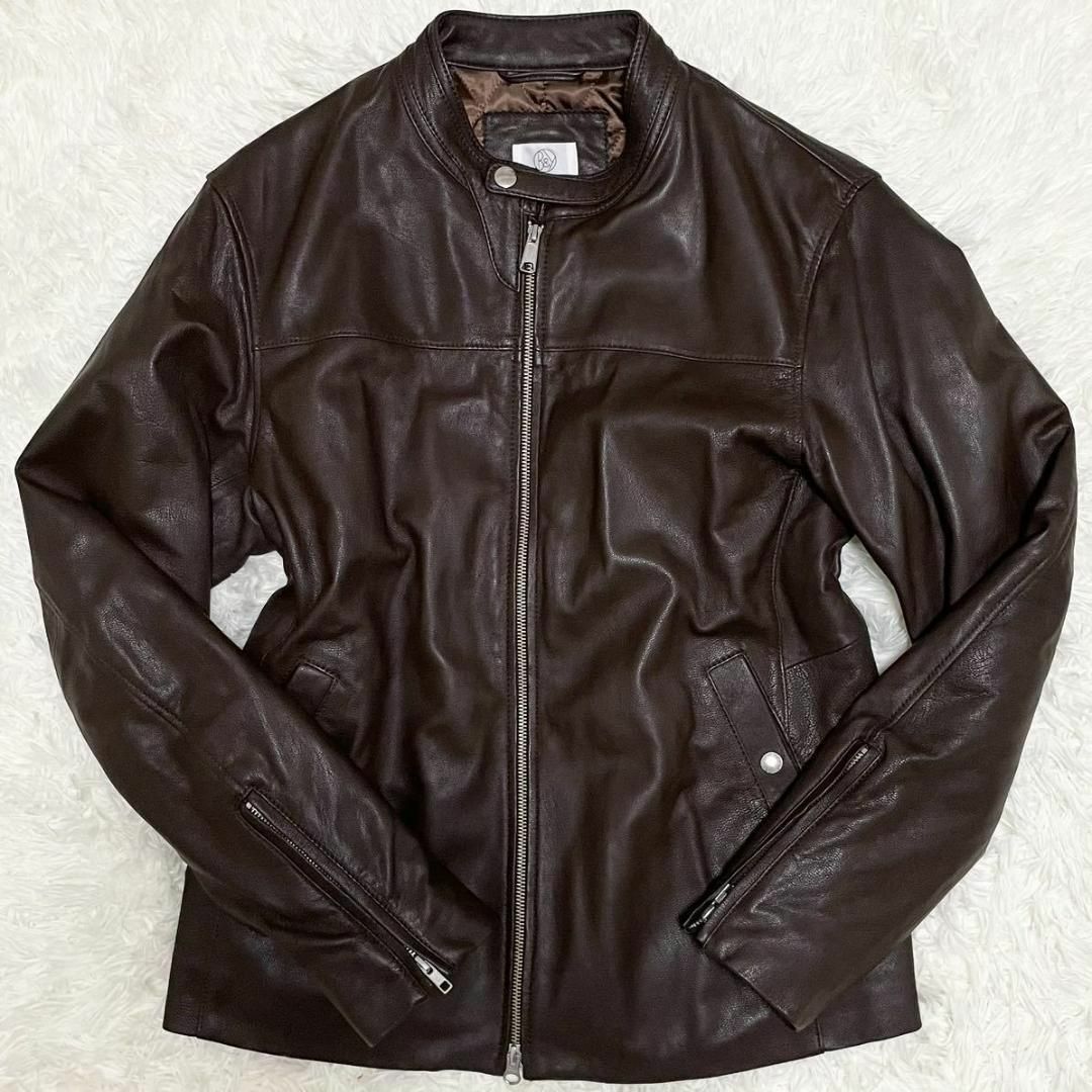 極美品 XL ユナイテッドアローズ 中綿 山羊革 ライダース ジャケット 茶