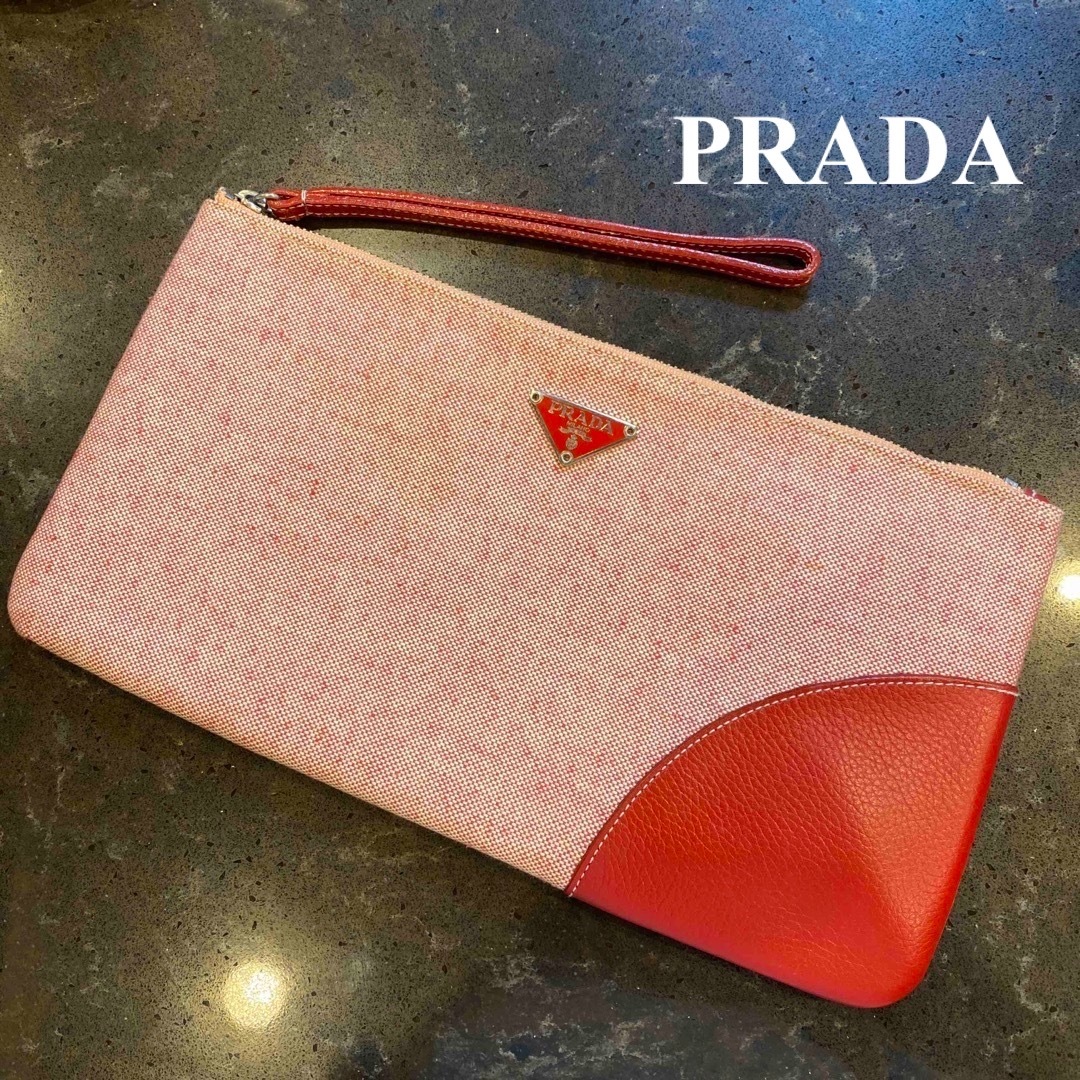 PRADA - 最終値下げプラダ キャンバスクラッチバッグ の通販 by hana