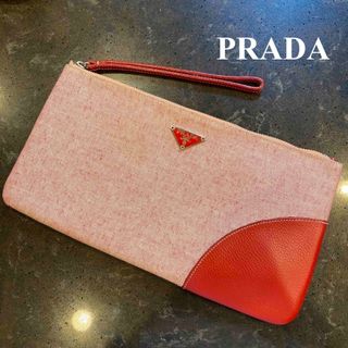 プラダ(PRADA)の最終値下げプラダ　キャンバスクラッチバッグ　(セカンドバッグ/クラッチバッグ)