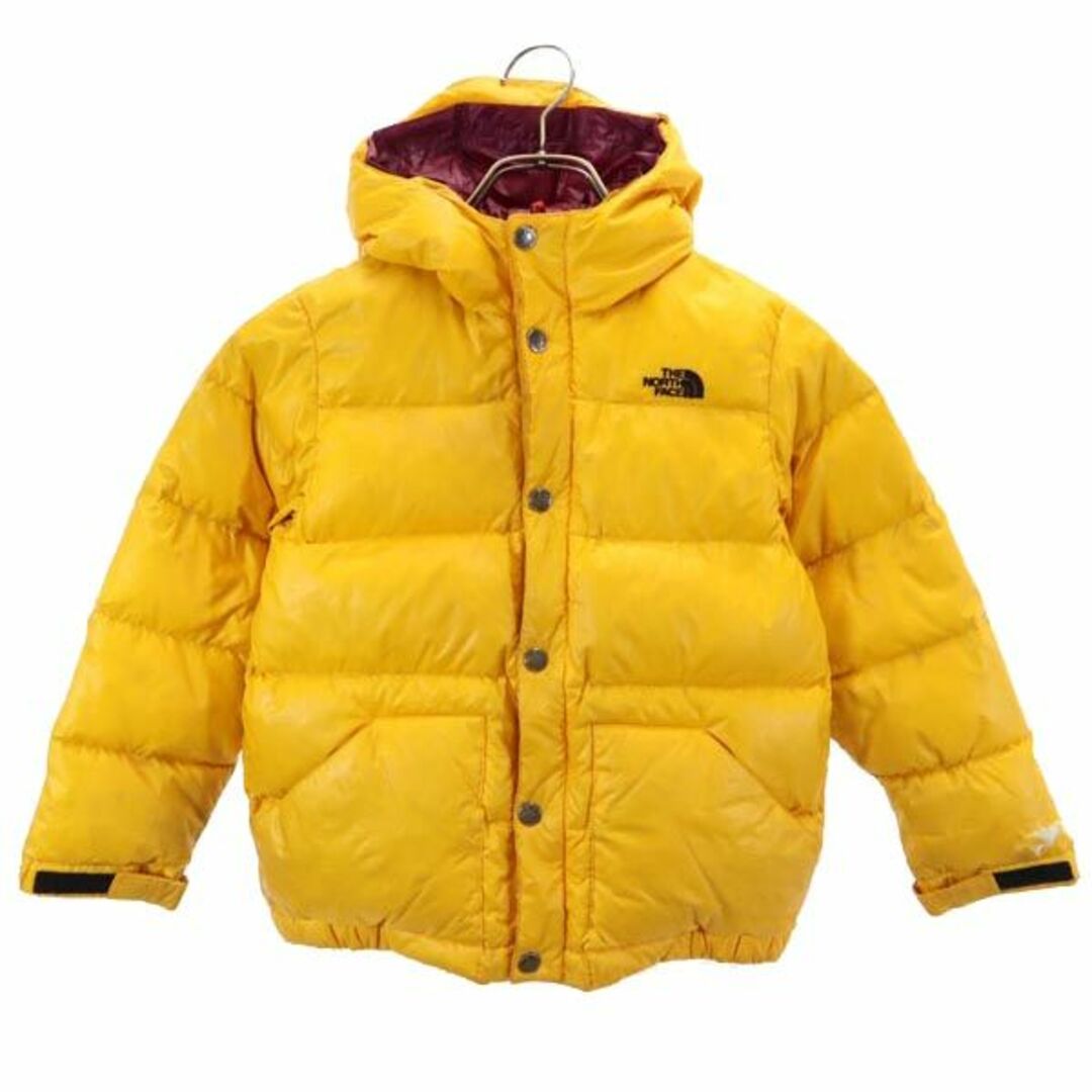 ノースフェイス アウトドア NDJ18811 ダウンジャケット 120 イエロー THE NORTH FACE ロゴ キッズ 古着 【231023】  | フリマアプリ ラクマ