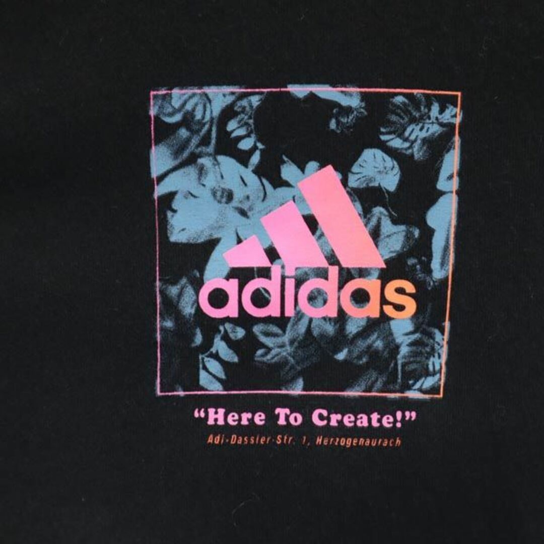 adidas(アディダス)のアディダス プリント 長袖 Tシャツ M ブラック adidas ロンT ロゴ メンズ 古着 【231023】 メール便可 メンズのトップス(Tシャツ/カットソー(七分/長袖))の商品写真