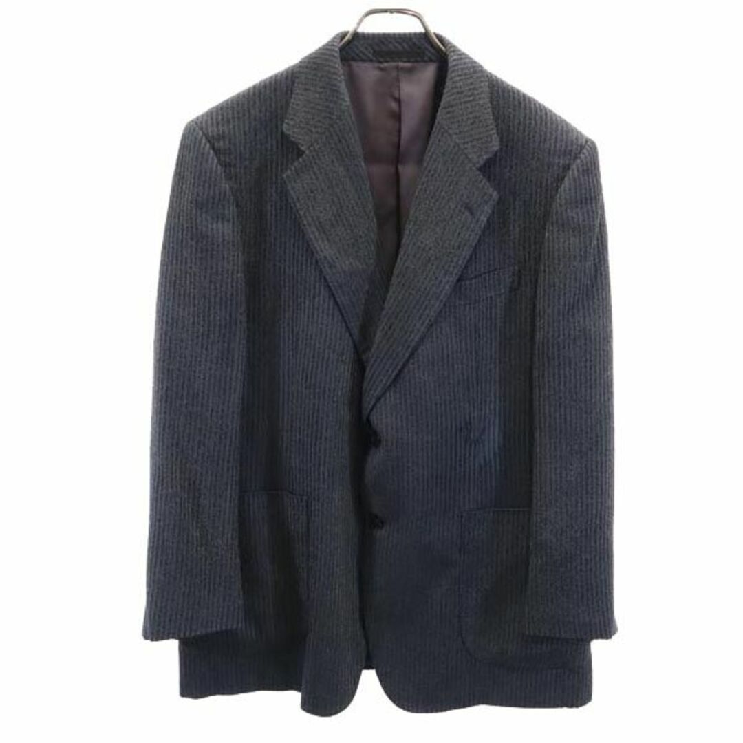 ランバン 長袖 日本製 シルク100% テーラードジャケット T46-54 黒×青系 LANVIN メンズ 古着 【231023】 | フリマアプリ ラクマ