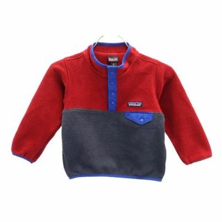 パタゴニア(patagonia)のパタゴニア 長袖 フリースジャケット 2T レッド系 patagonia ロゴ アウトドア キッズ 古着 【231023】(ジャケット/上着)