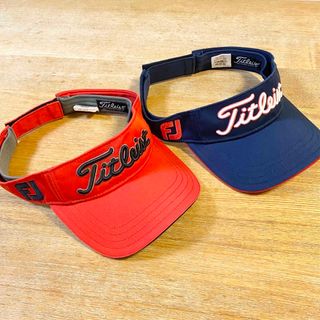 タイトリスト(Titleist)のメンズ　ゴルフ　タイトリスト　サンバイザー　2セット　ネイビー　レッド(サンバイザー)