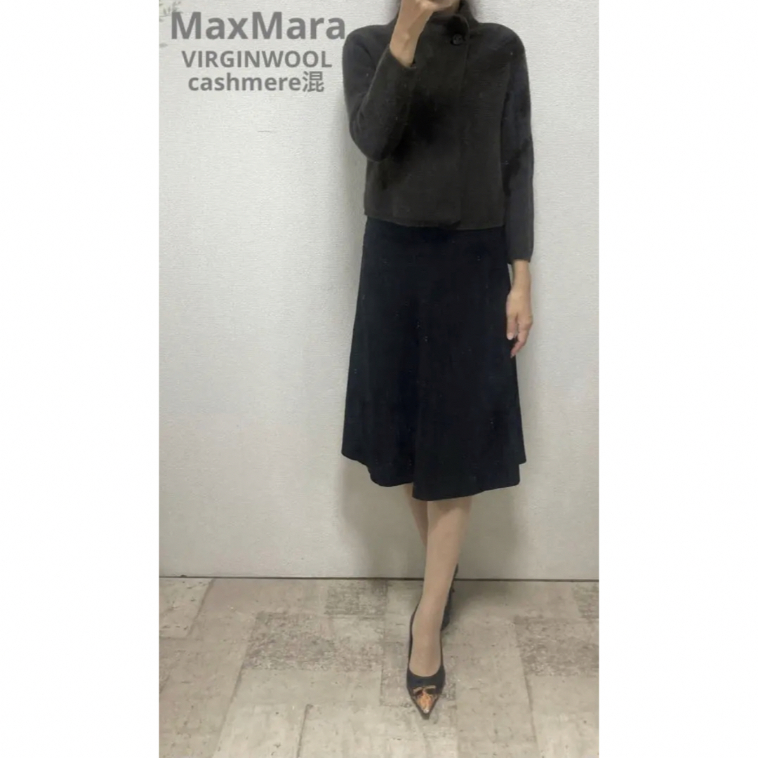 マックスマーラMaxMara ヴァージンウールカシミアハイネックニットジャケット