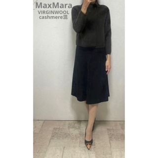 マックスマーラ(Max Mara)のマックスマーラMaxMara ヴァージンウールカシミアハイネックニットジャケット(ニット/セーター)