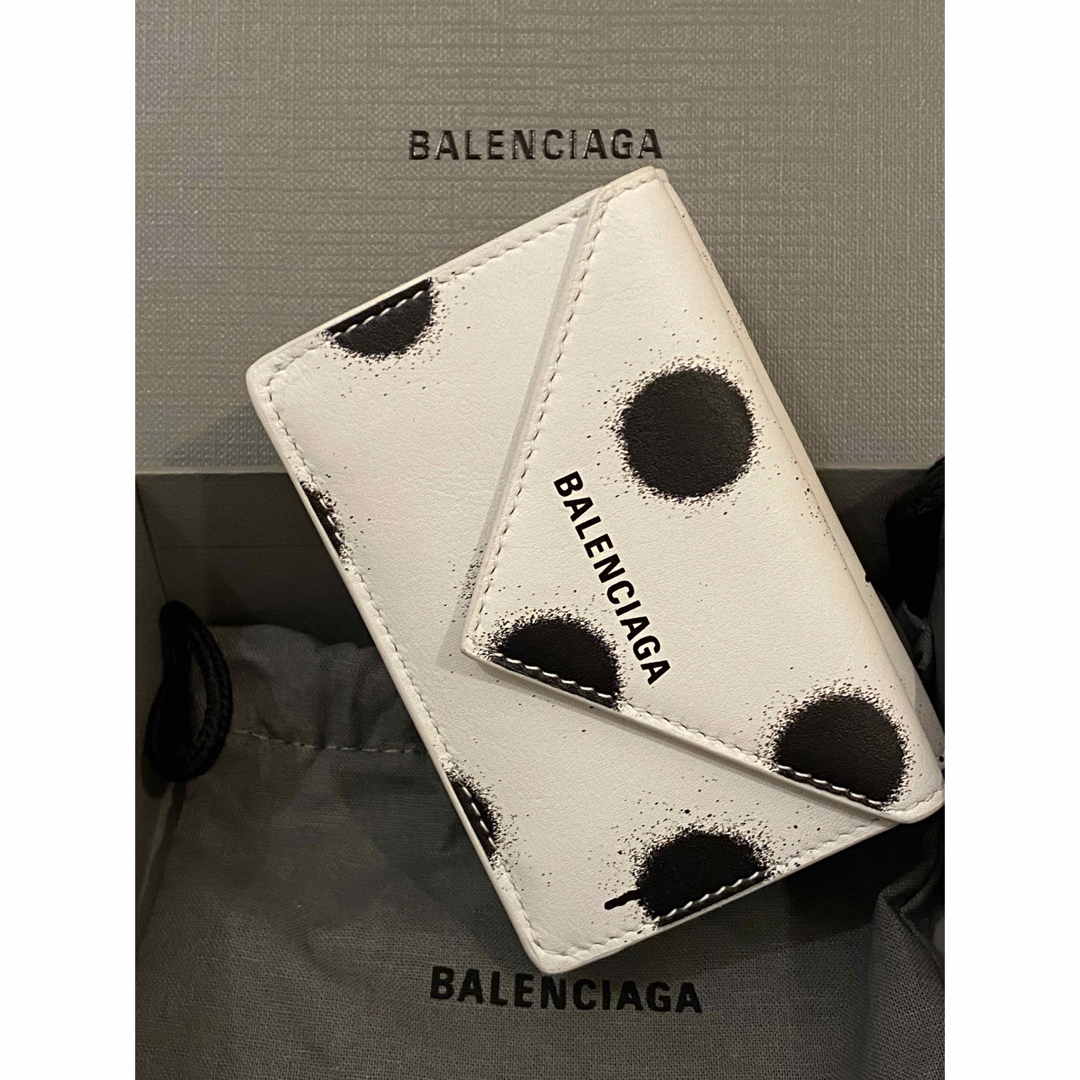 Balenciaga - バレンシアガ BALENCIAGA 三つ折り財布 ホワイト ドット