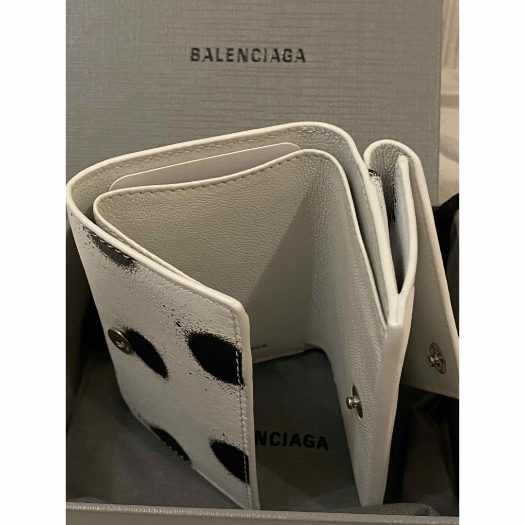 Balenciaga - バレンシアガ BALENCIAGA 三つ折り財布 ホワイト ドット