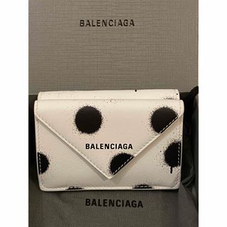 Balenciaga - バレンシアガ BALENCIAGA 三つ折り財布 ホワイト ドット