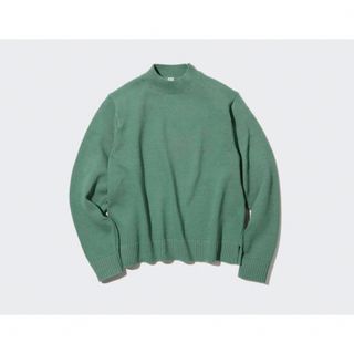 ユニクロ(UNIQLO)のユニクロ ウォッシャブルモックネックセーター グリーン　3XL(ニット/セーター)