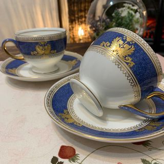 ウェッジウッド(WEDGWOOD)のウェッジウッド  コロンビア　パウダーブルー　リー　カップ＆ソーサー　ペア(食器)