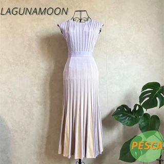 ラグナムーン(LagunaMoon)の【美品】ラグナムーン　ノースリーブニットワンピース(ロングワンピース/マキシワンピース)