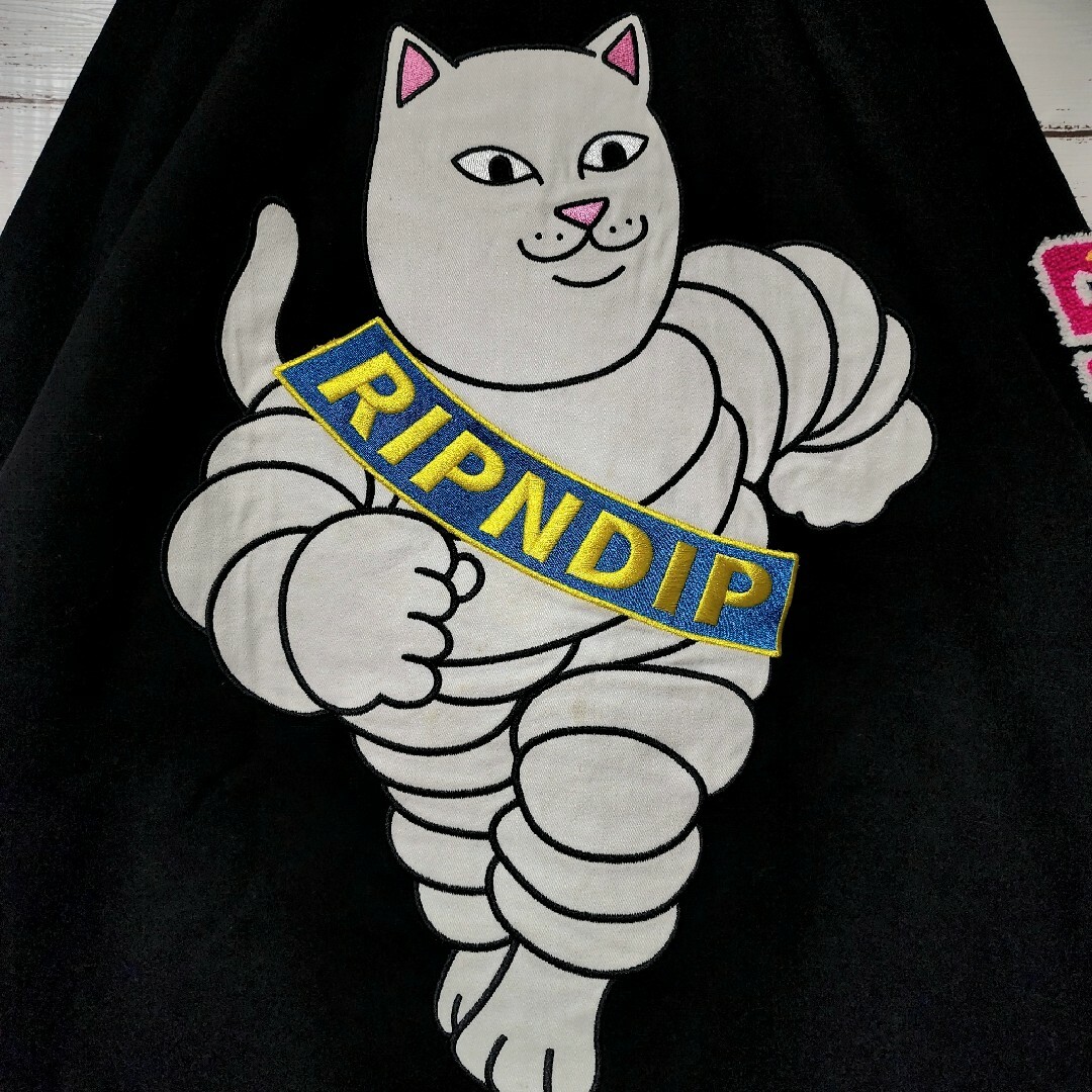 《希少》RIPNDIP リップンディップ 刺繍 ブラック ブルゾン ファイヤー