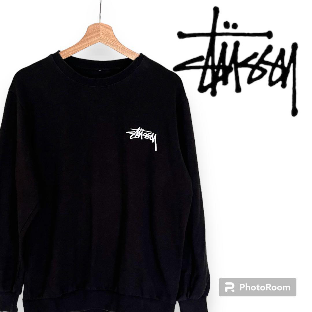 ★美品★ stussy スウェット ブラック ワンポイント ロゴ ストリート