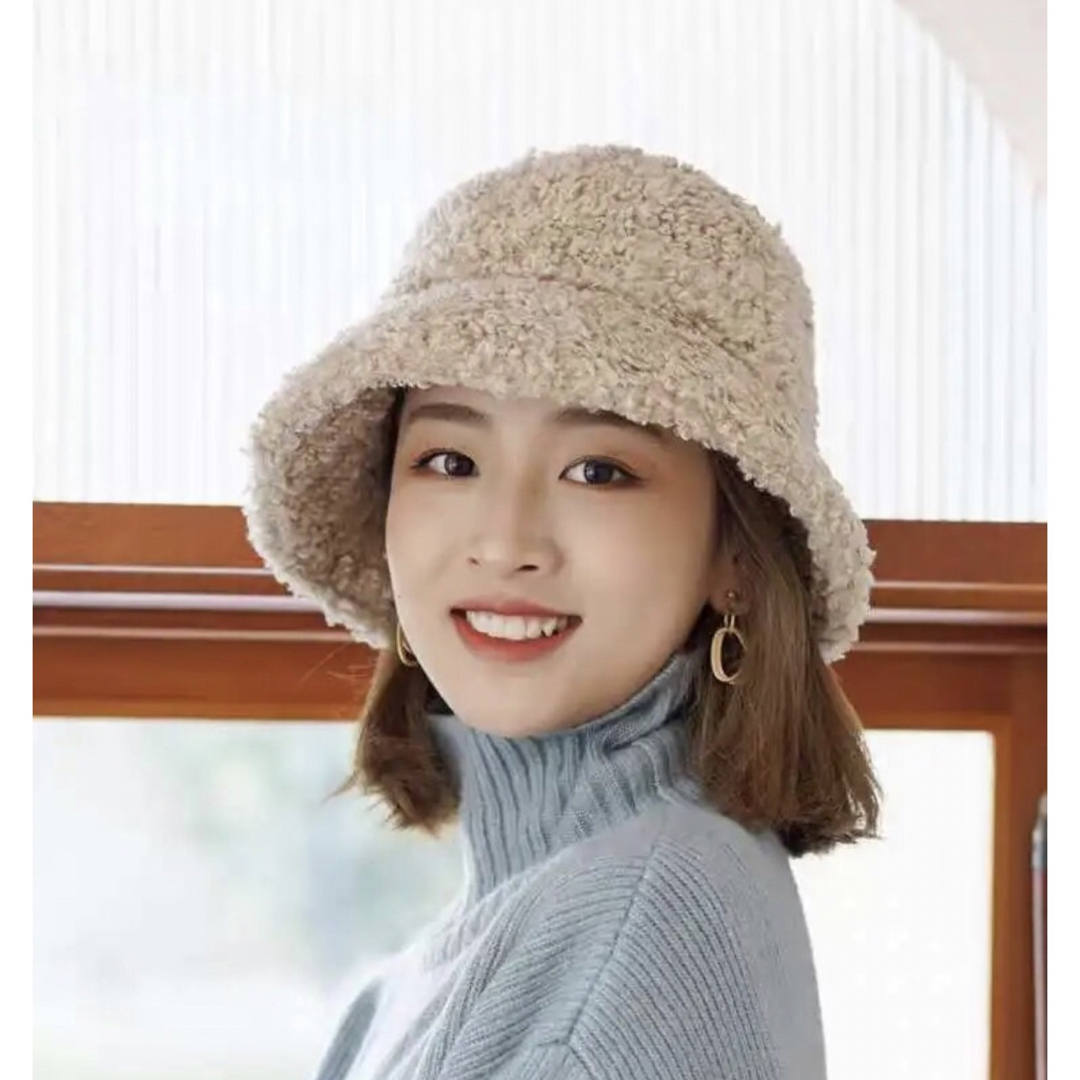 ボア バケハ バケットハット ファーハット 韓国 もこもこ 冬 秋 可愛い