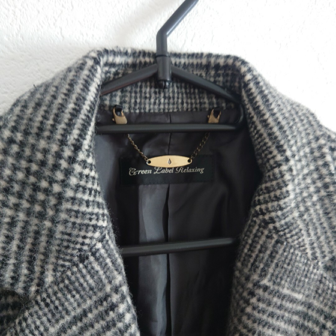 美品 green label relaxing グレンチェック コート 38