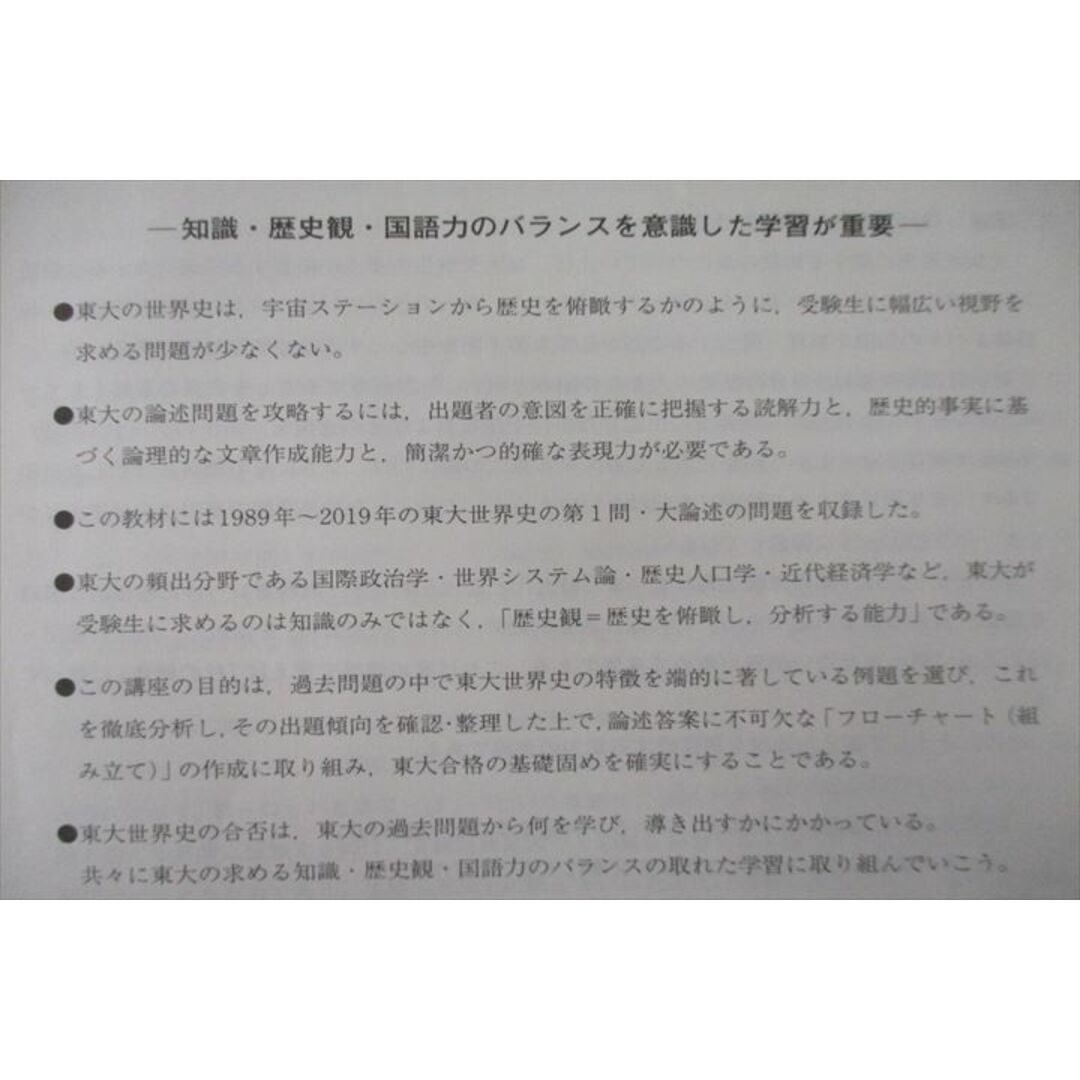 VH26-131 駿台 東京大学 東大世界史 論述問題のパターン分析/合格直結の実戦演習 テキスト 2019 夏期/冬期 計2冊 20S0D