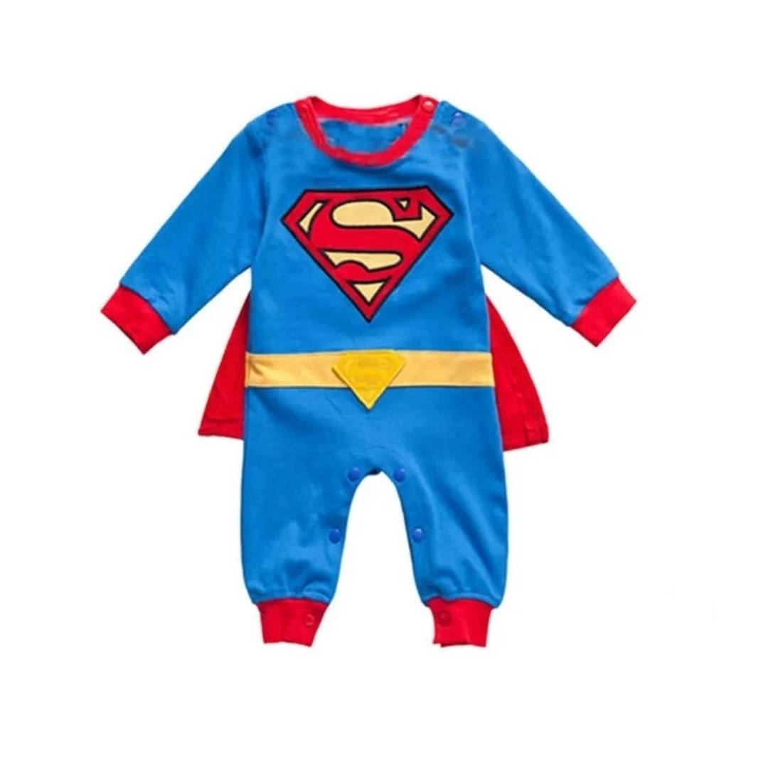 スーパーマン ベビー服 ロンパース マント付き ハロウィン なりきりスタイル90 キッズ/ベビー/マタニティのベビー服(~85cm)(ロンパース)の商品写真