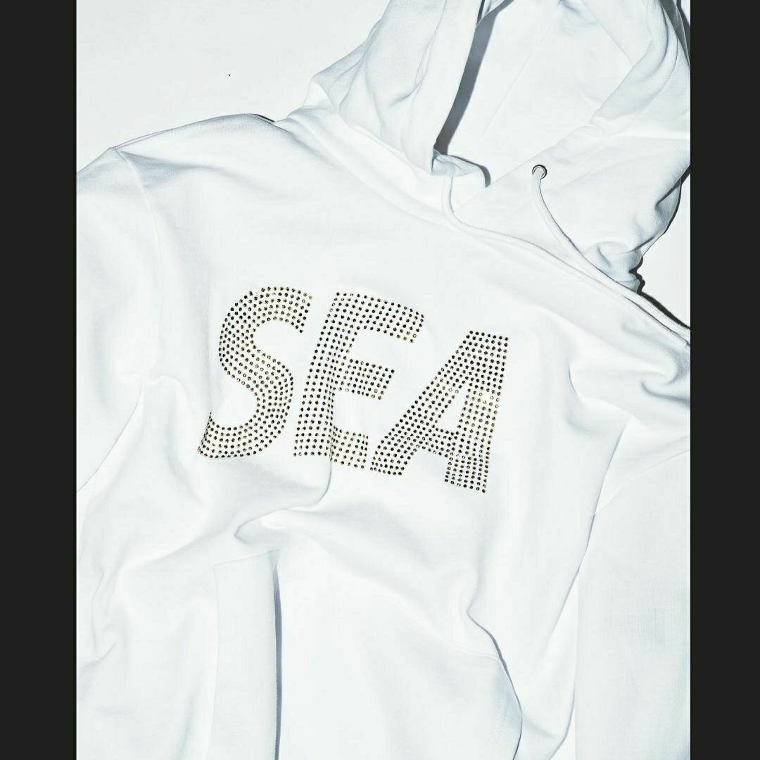 WIND AND SEA RHINE STONE HOODIE WHITE XL