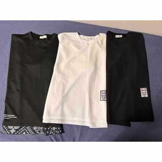メンズ　Tシャツ　黒　白　ブラック　ホワイト　ワイドサイズ　七分(Tシャツ/カットソー(七分/長袖))