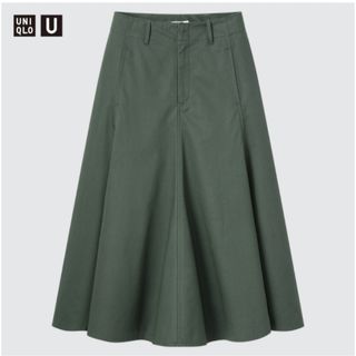 ユニクロ(UNIQLO)の【新品美品】コットンツイルフレアスカート(ロングスカート)