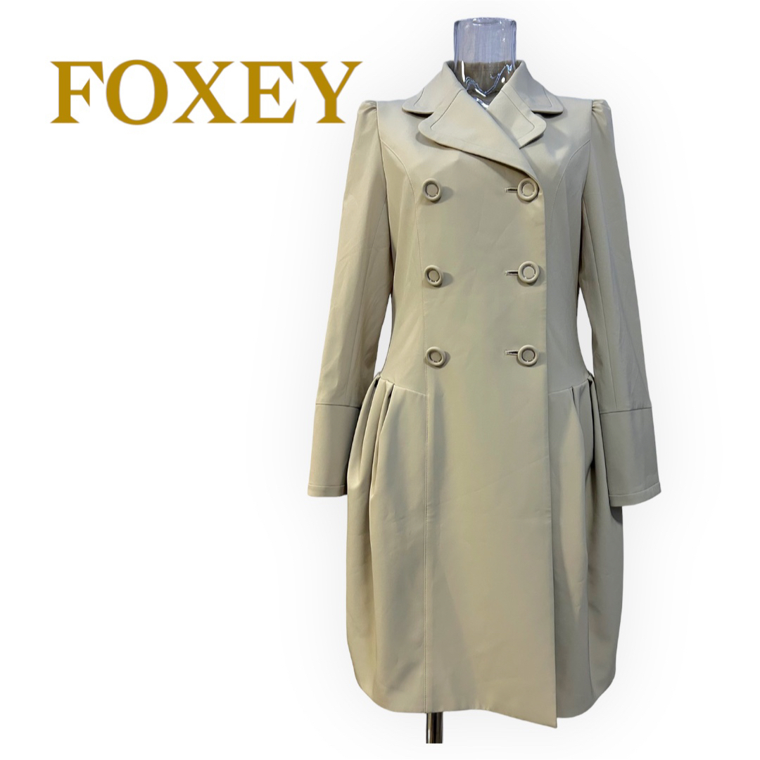 信頼 フォクシー ギャザーが可愛いコート サイズ３８ FOXEY NEW YORK
