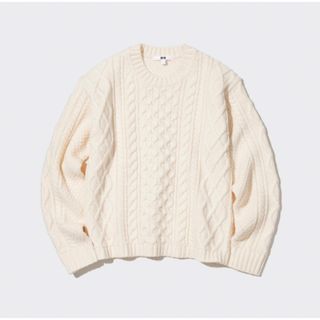 ユニクロ(UNIQLO)のケーブルクルーネックセーター（長袖）(ニット/セーター)