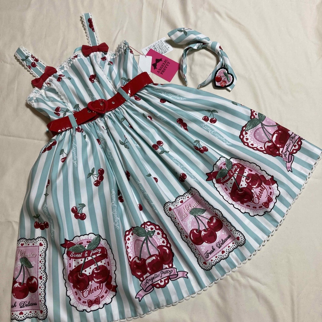 Cherry Stampジャンパースカートとカチューシャ-