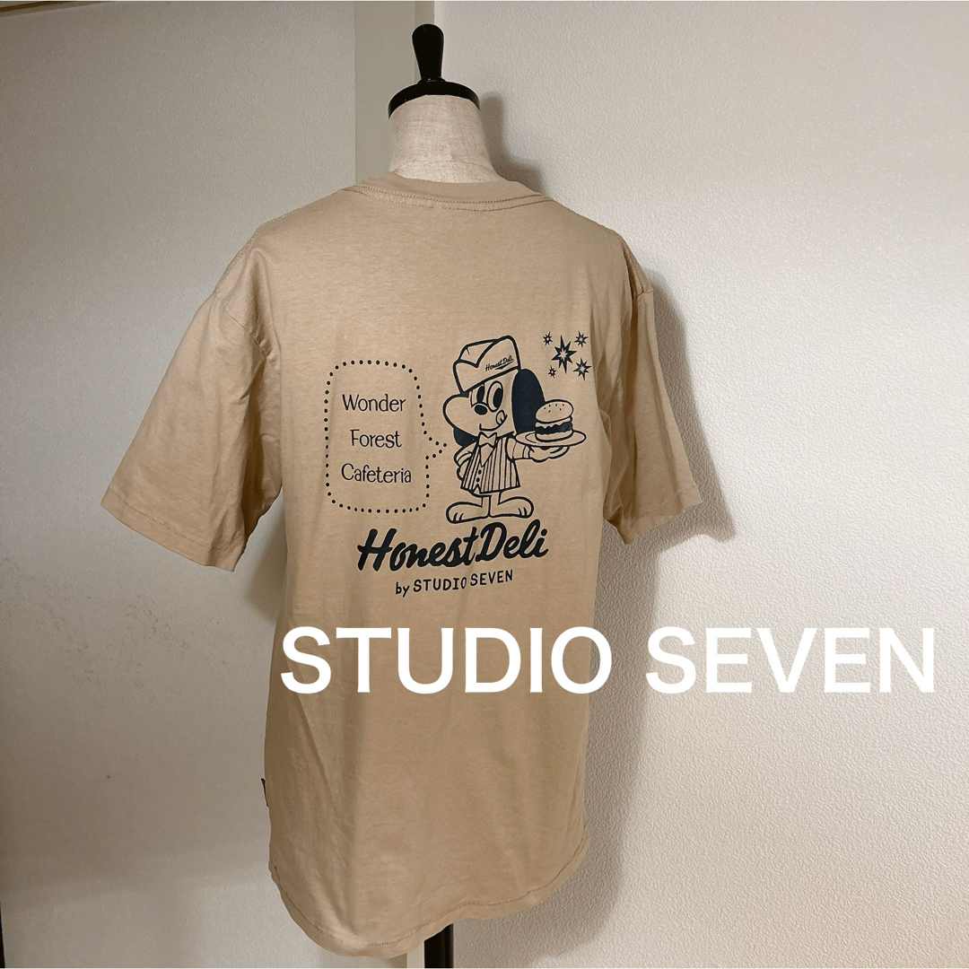 STUDIO SEVEN brown Tシャツ 半袖