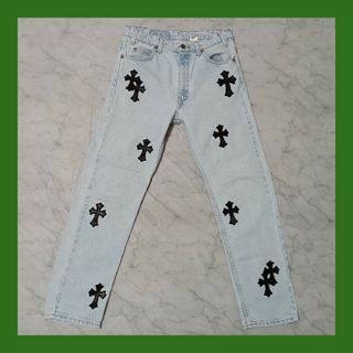 クロムハーツ(Chrome Hearts)のLevi's 505（W33 / 80cm）クロスパッチカスタム(デニム/ジーンズ)